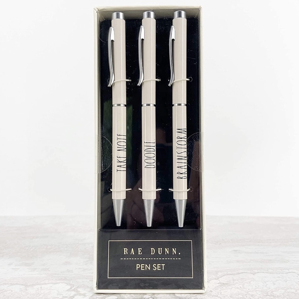 • Rae Dunn Ballpoint Pen Set in White•